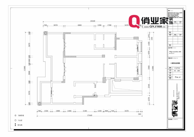 重庆俏业家装饰|保利山庄顶跃一楼原始户型图