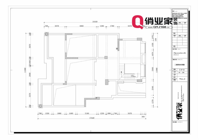 重庆俏业家装饰|保利山庄顶跃二楼原始户型图