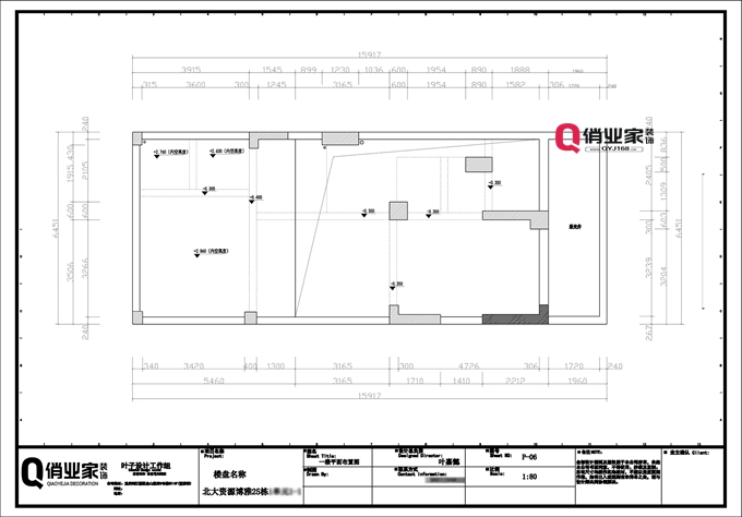 重庆俏业家装饰|北大资源博雅底跃负一楼原始户型图