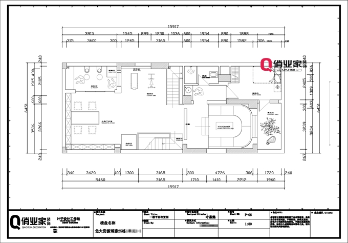 重庆俏业家装饰|北大资源博雅底跃负一楼户型规划图