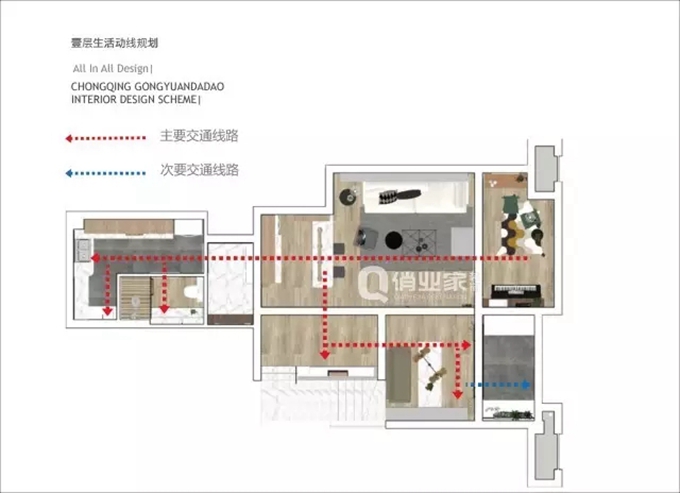 俏业家全案设计_生活动向规划图